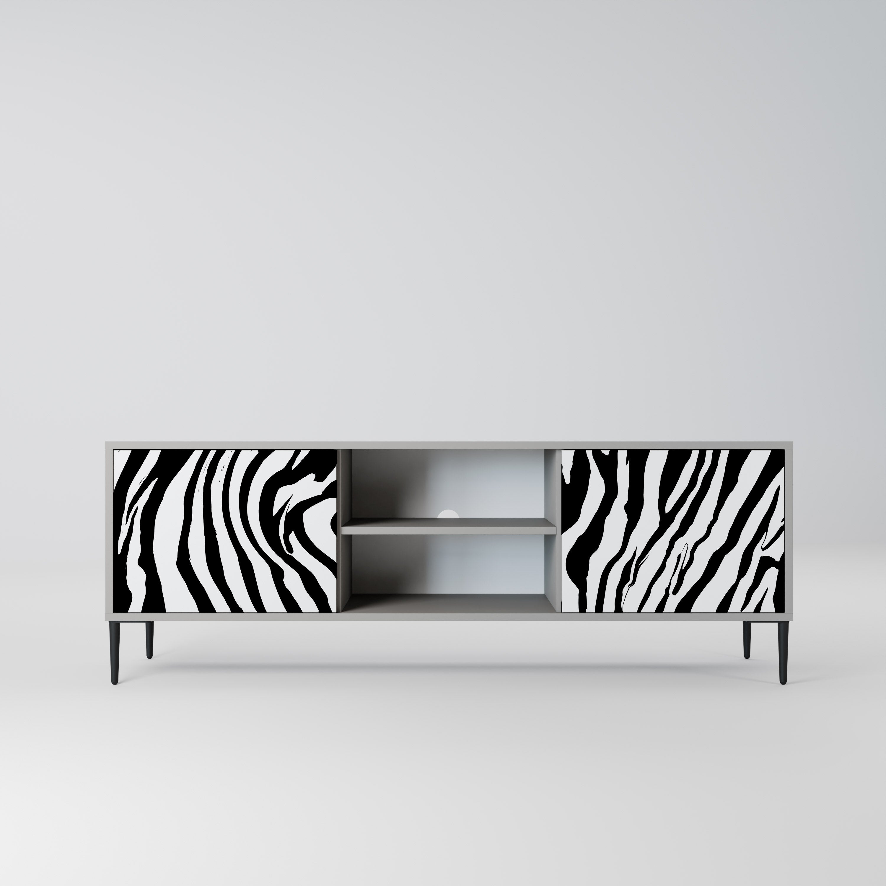 SPLENDID ZEBRA Móvel de TV com 2 Portas em Acabamento Cinzento