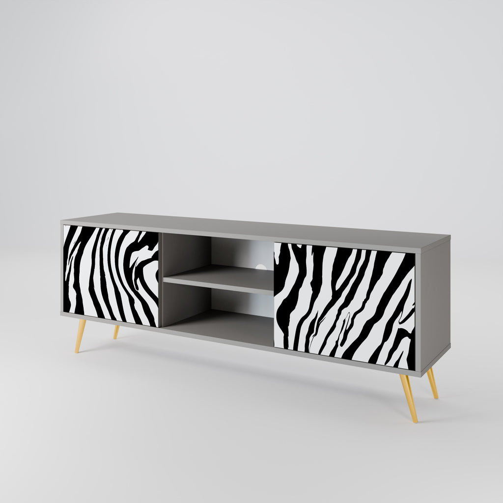 SPLENDID ZEBRA Móvel de TV com 2 Portas em Acabamento Cinzento