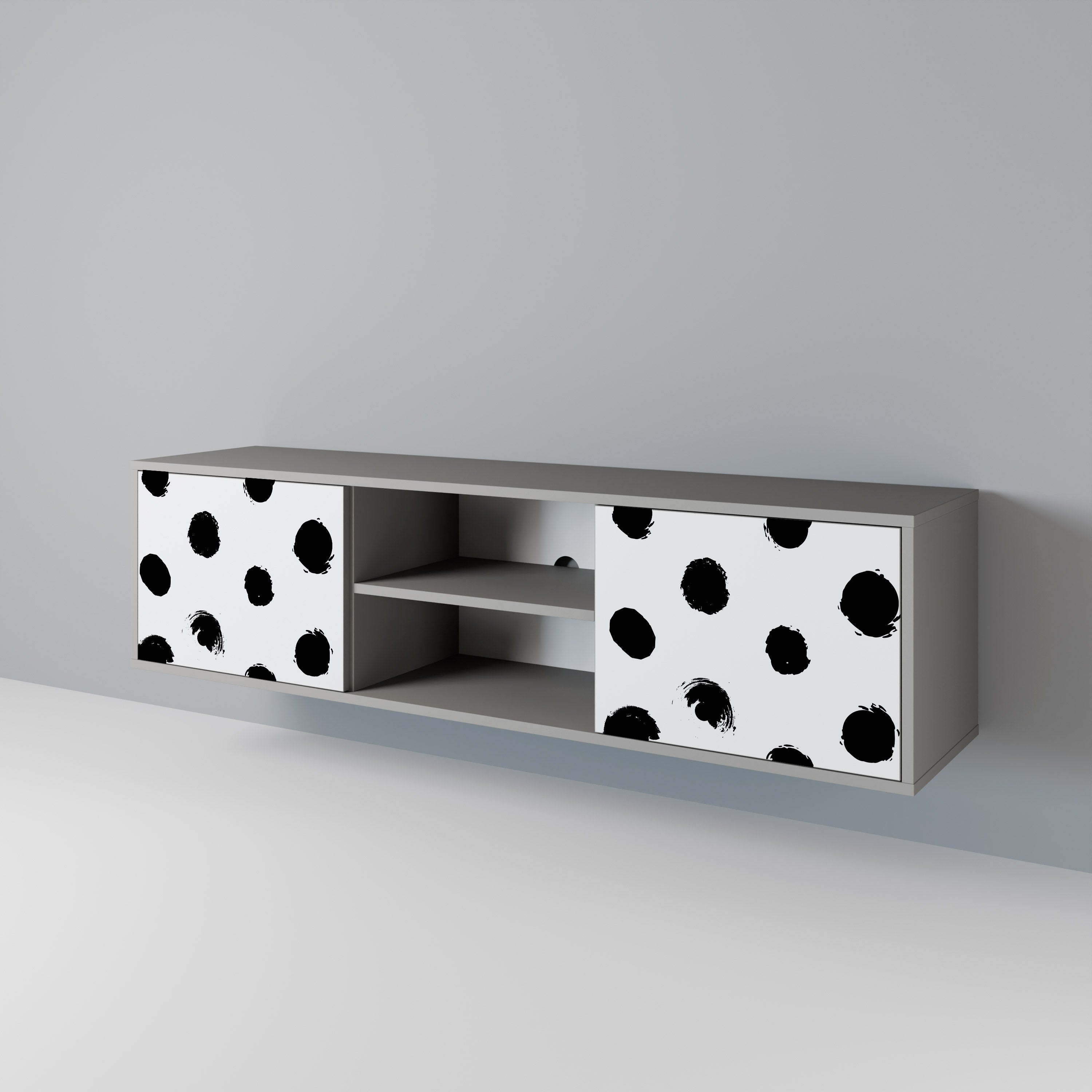 SLIPPING MINUTES Móvel de TV com 2 Portas em Acabamento Cinzento