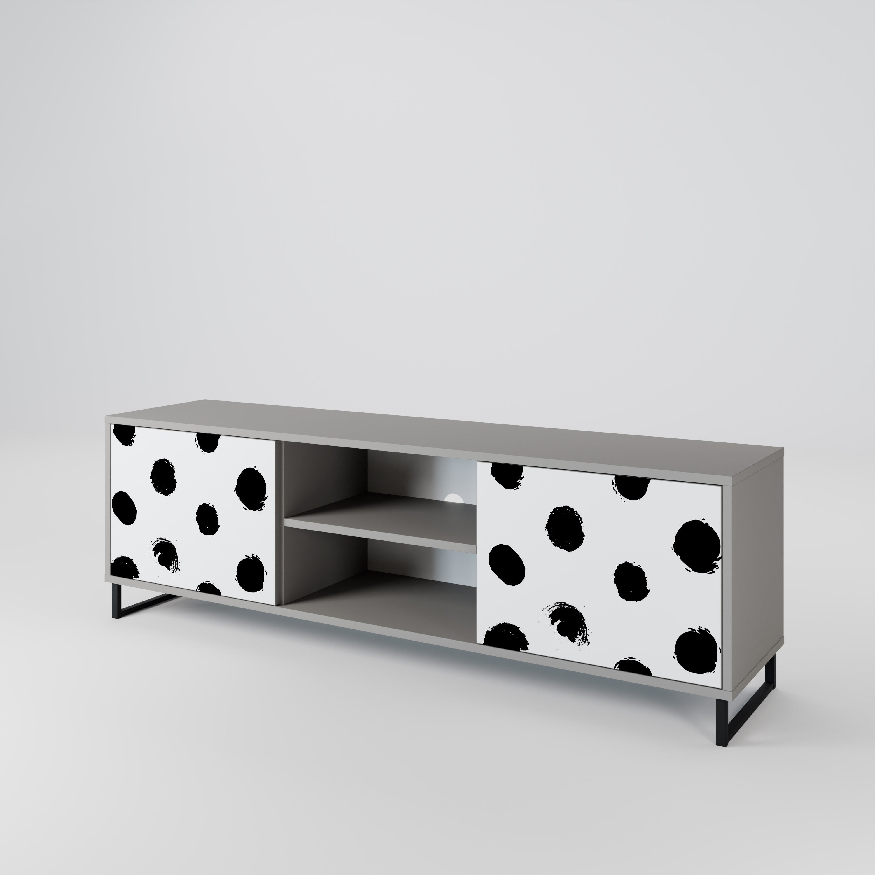 SLIPPING MINUTES Móvel de TV com 2 Portas em Acabamento Cinzento