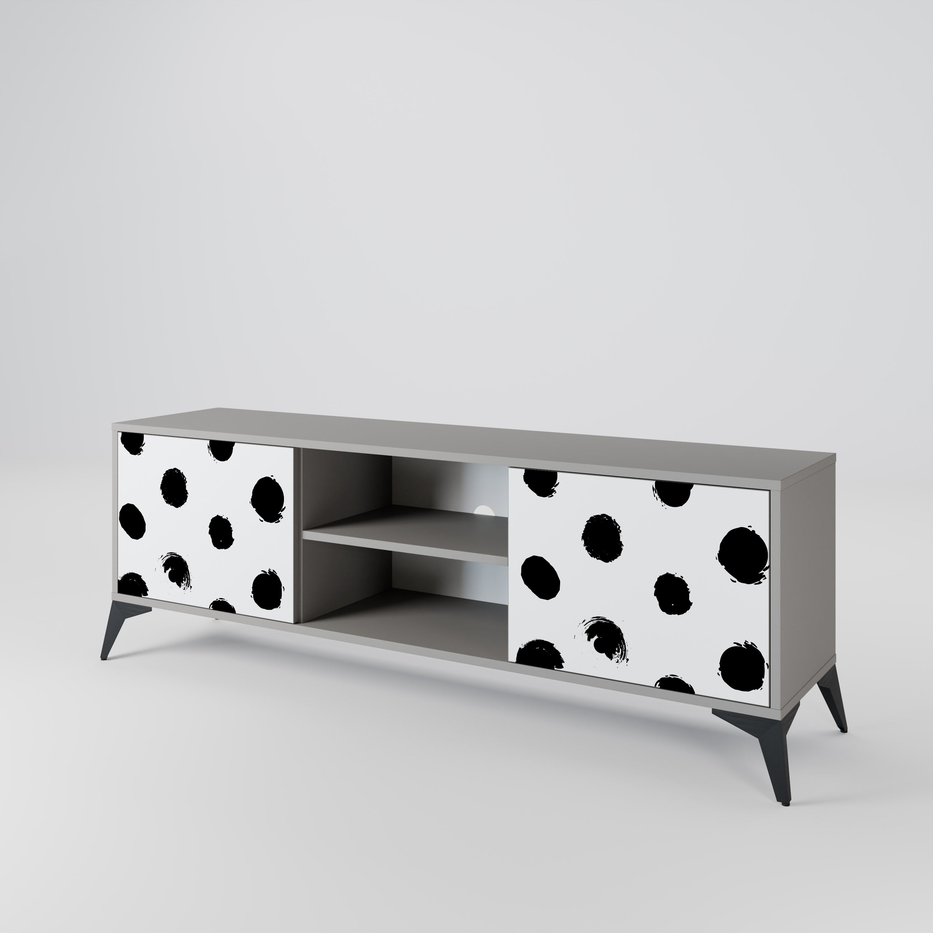 SLIPPING MINUTES Móvel de TV com 2 Portas em Acabamento Cinzento