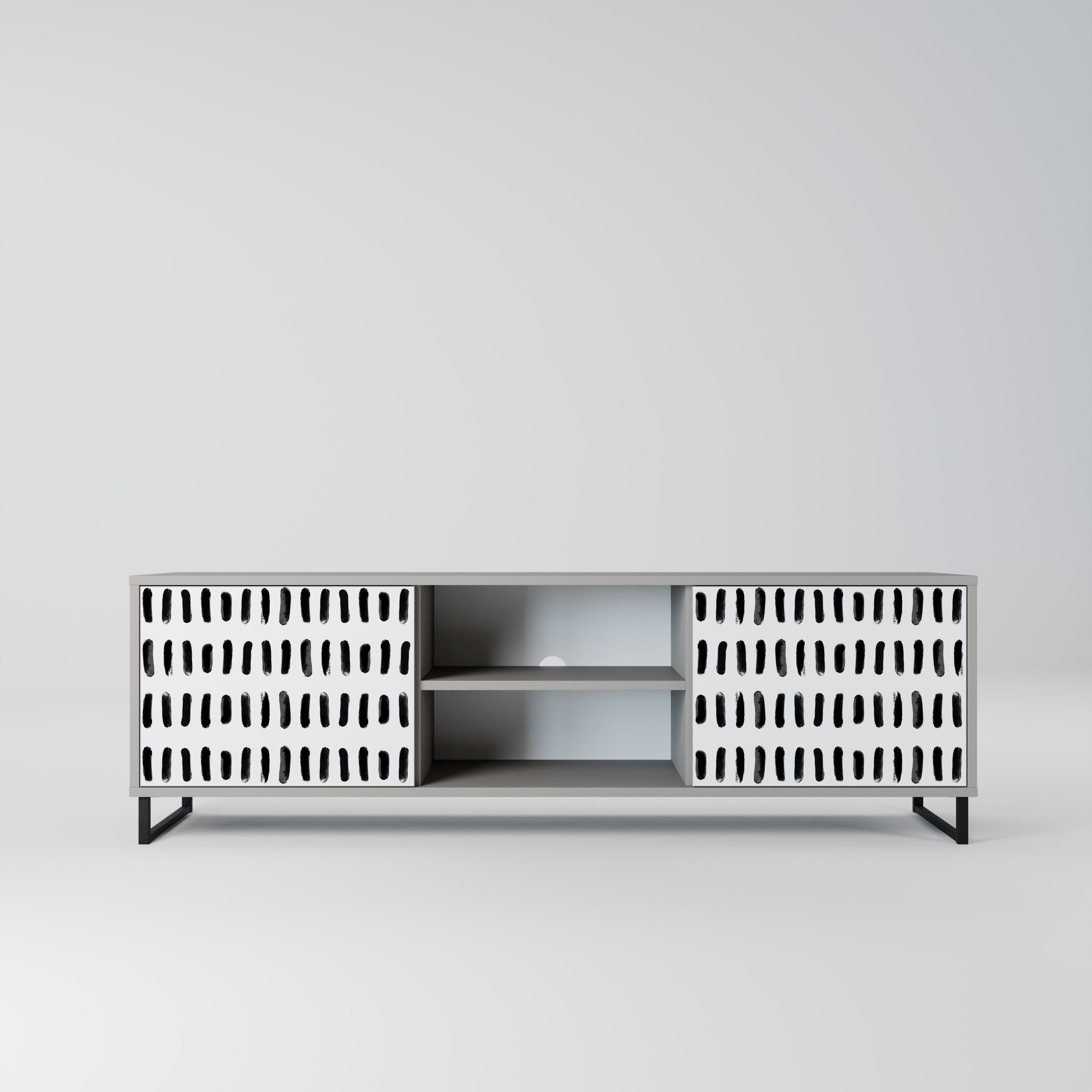 NIGHTY MELODIES Móvel de TV com 2 Portas em Acabamento Cinzento