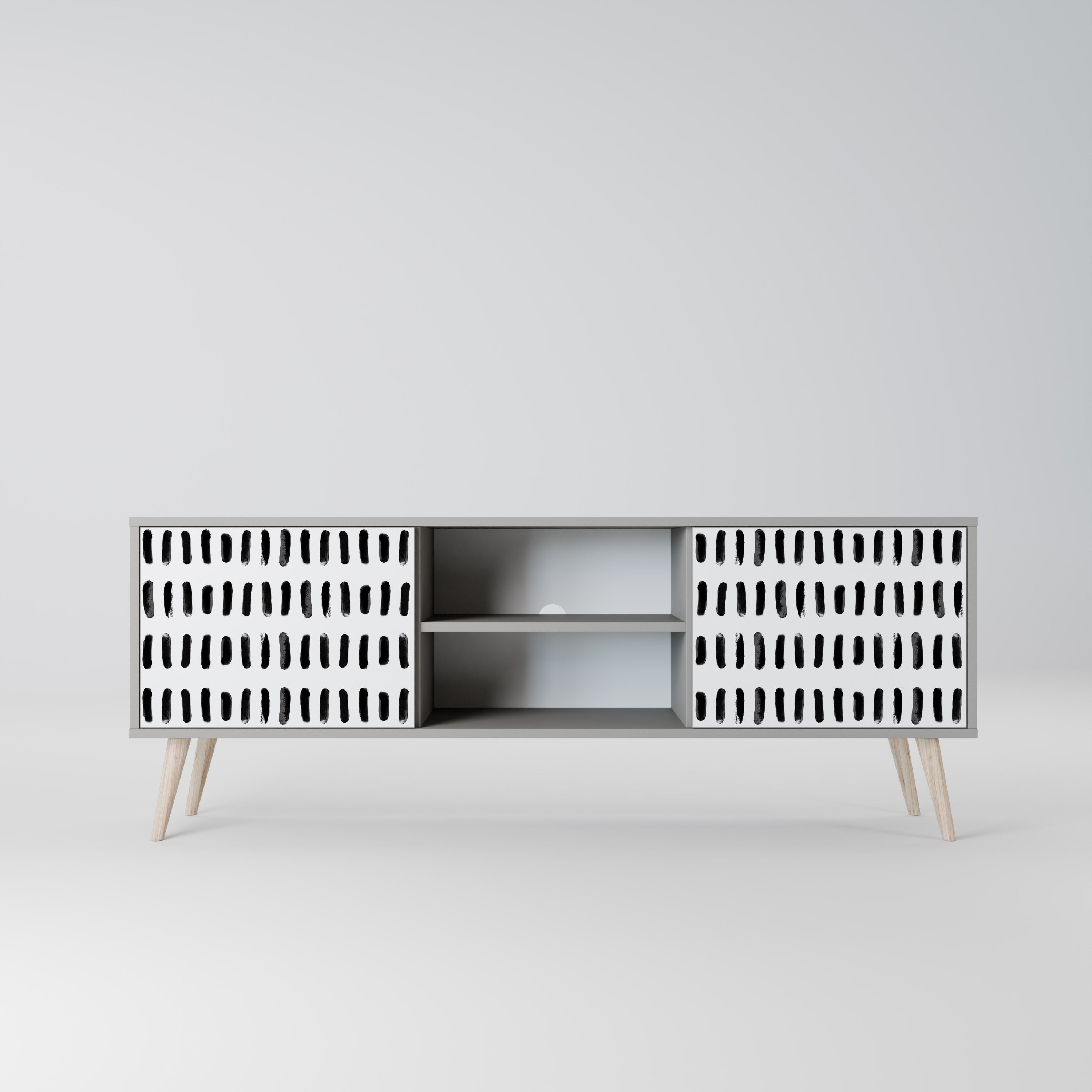 NIGHTY MELODIES Móvel de TV com 2 Portas em Acabamento Cinzento