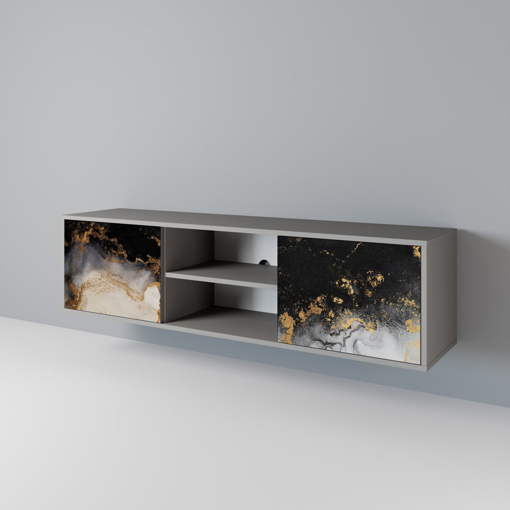 MARBLE OF TOMMORROW Móvel de TV com 2 Portas em Acabamento Cinzento