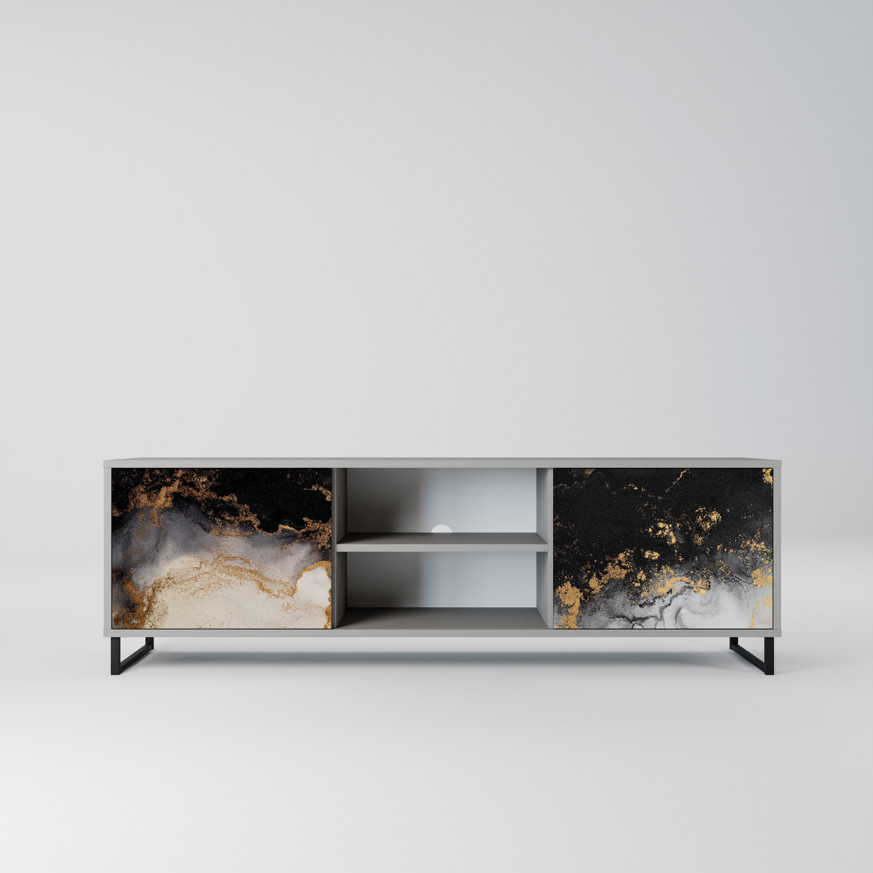 MARBLE OF TOMMORROW Móvel de TV com 2 Portas em Acabamento Cinzento