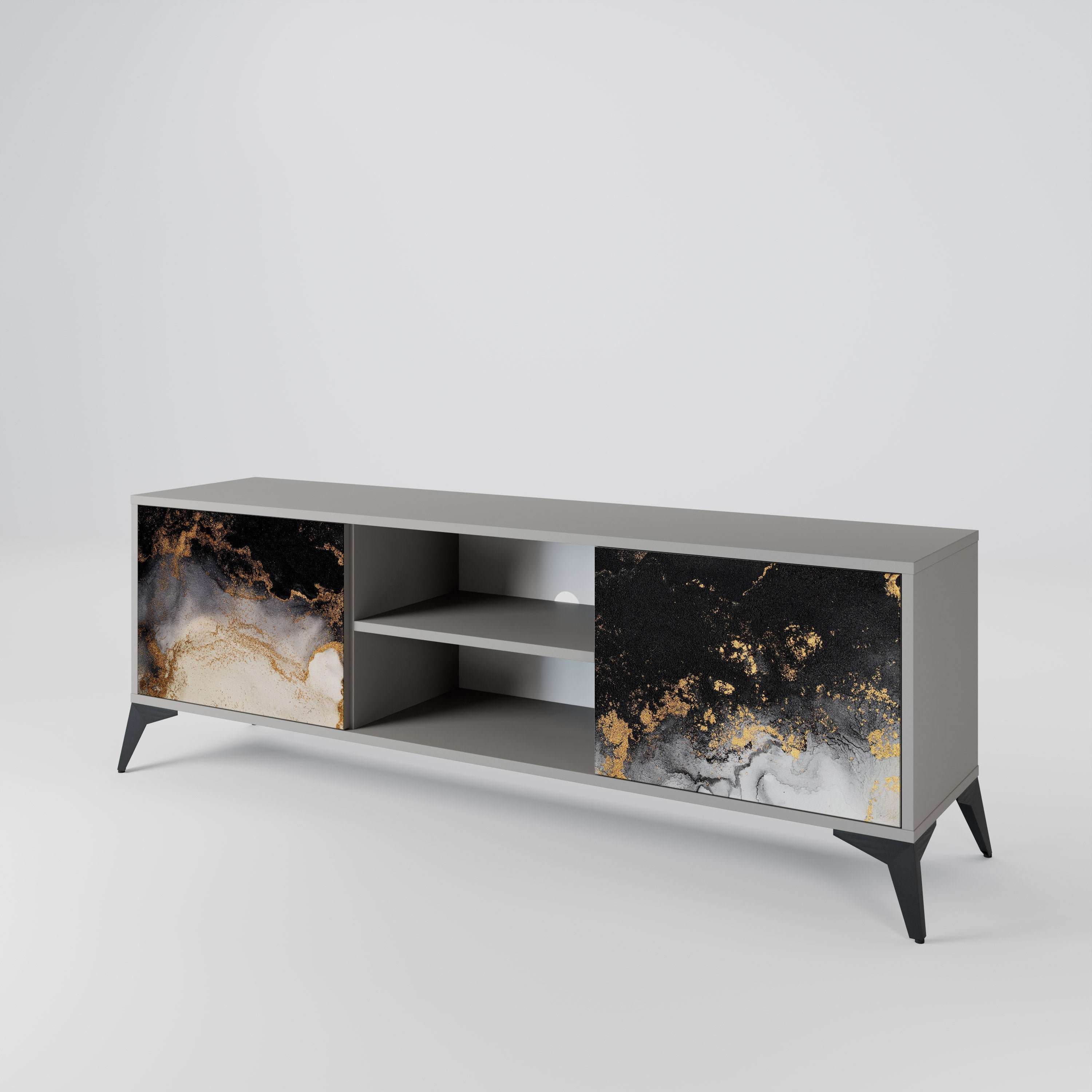 MARBLE OF TOMMORROW Móvel de TV com 2 Portas em Acabamento Cinzento