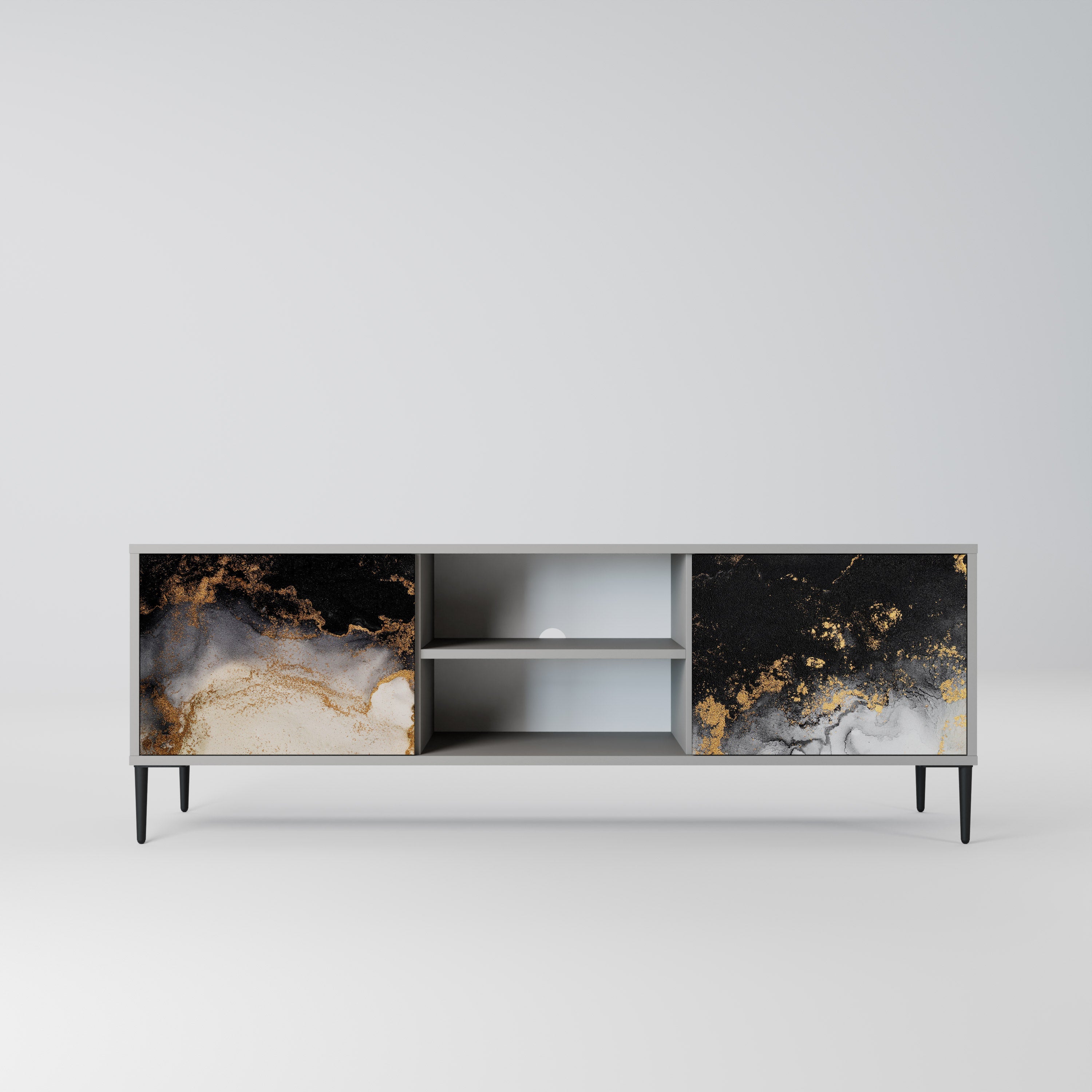 MARBLE OF TOMMORROW Móvel de TV com 2 Portas em Acabamento Cinzento