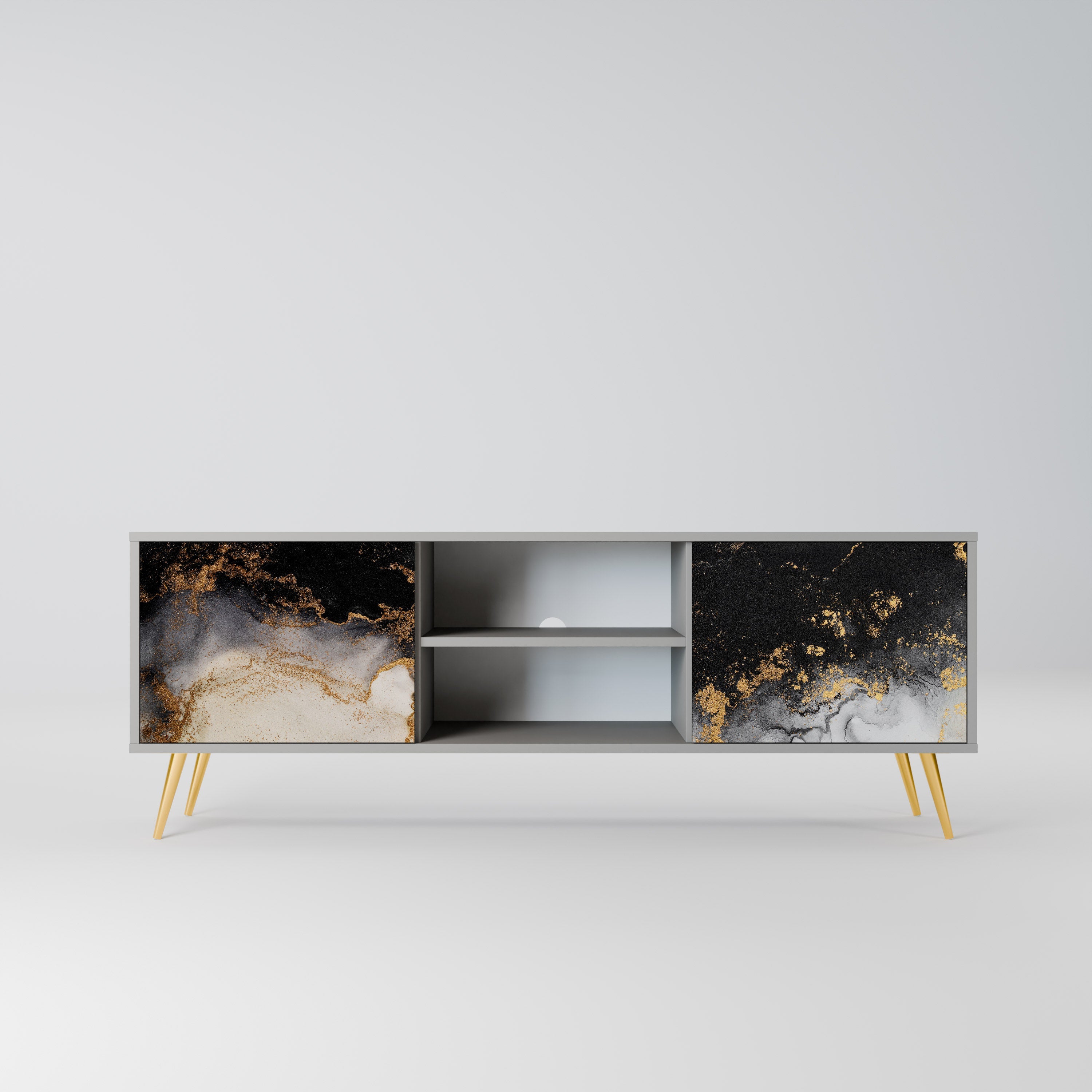 MARBLE OF TOMMORROW Móvel de TV com 2 Portas em Acabamento Cinzento