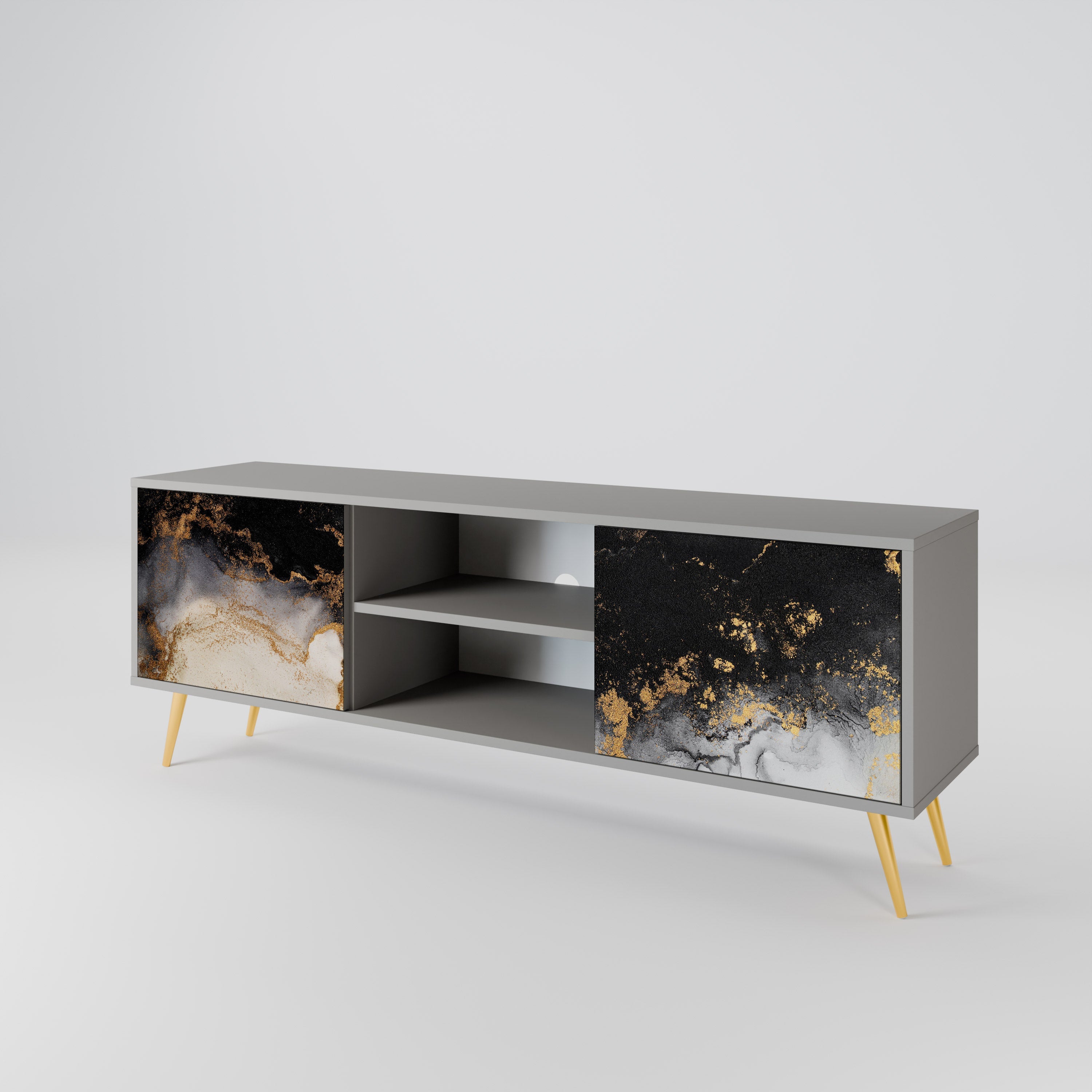 MARBLE OF TOMMORROW Móvel de TV com 2 Portas em Acabamento Cinzento