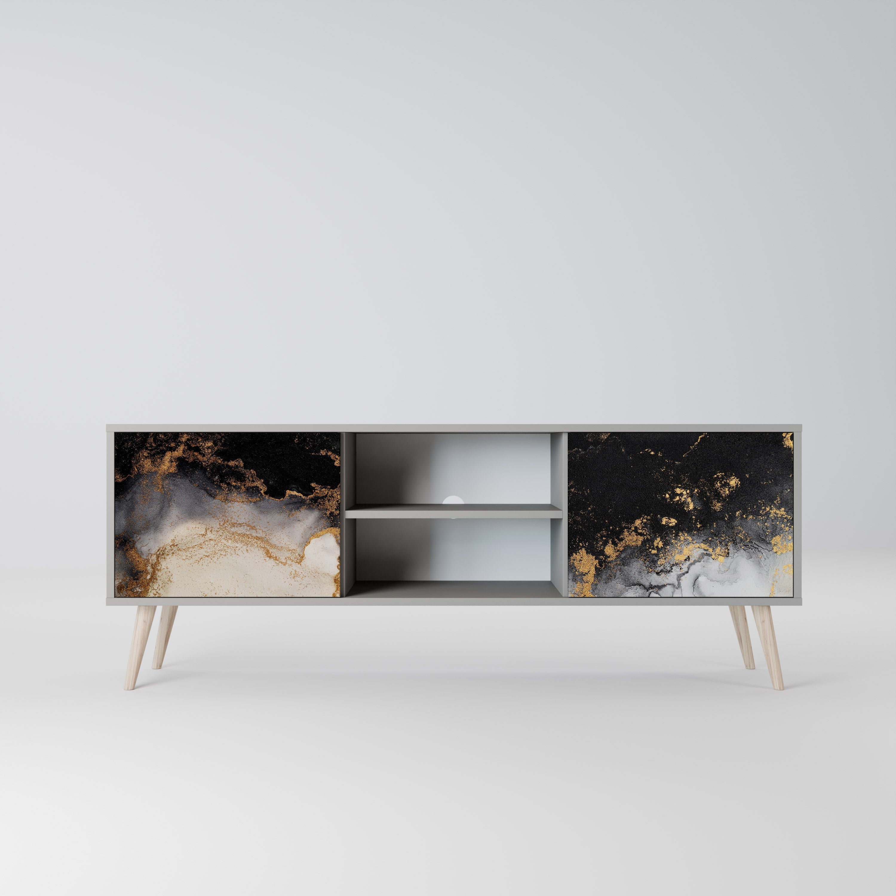 MARBLE OF TOMMORROW Móvel de TV com 2 Portas em Acabamento Cinzento