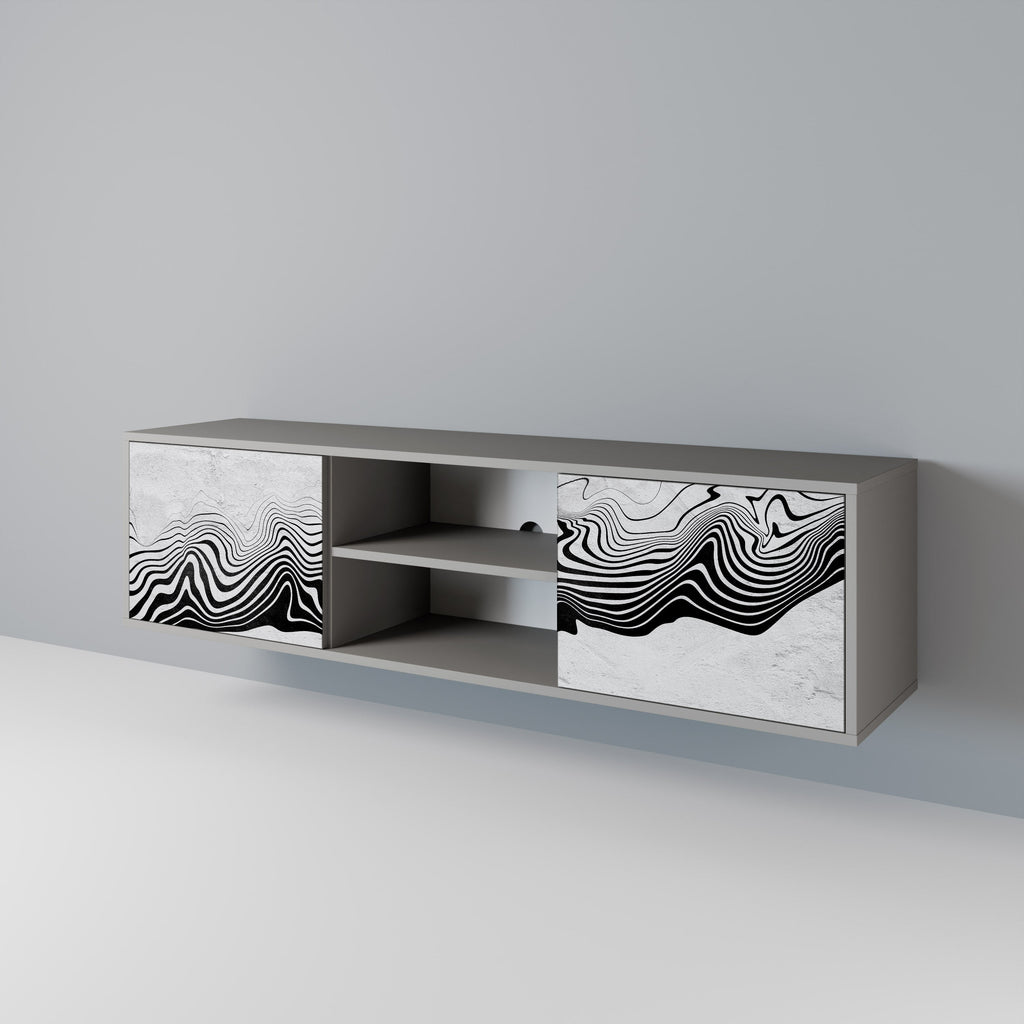 MONOCHROME MIRAGE Móvel de TV com 2 Portas em Acabamento Cinzento