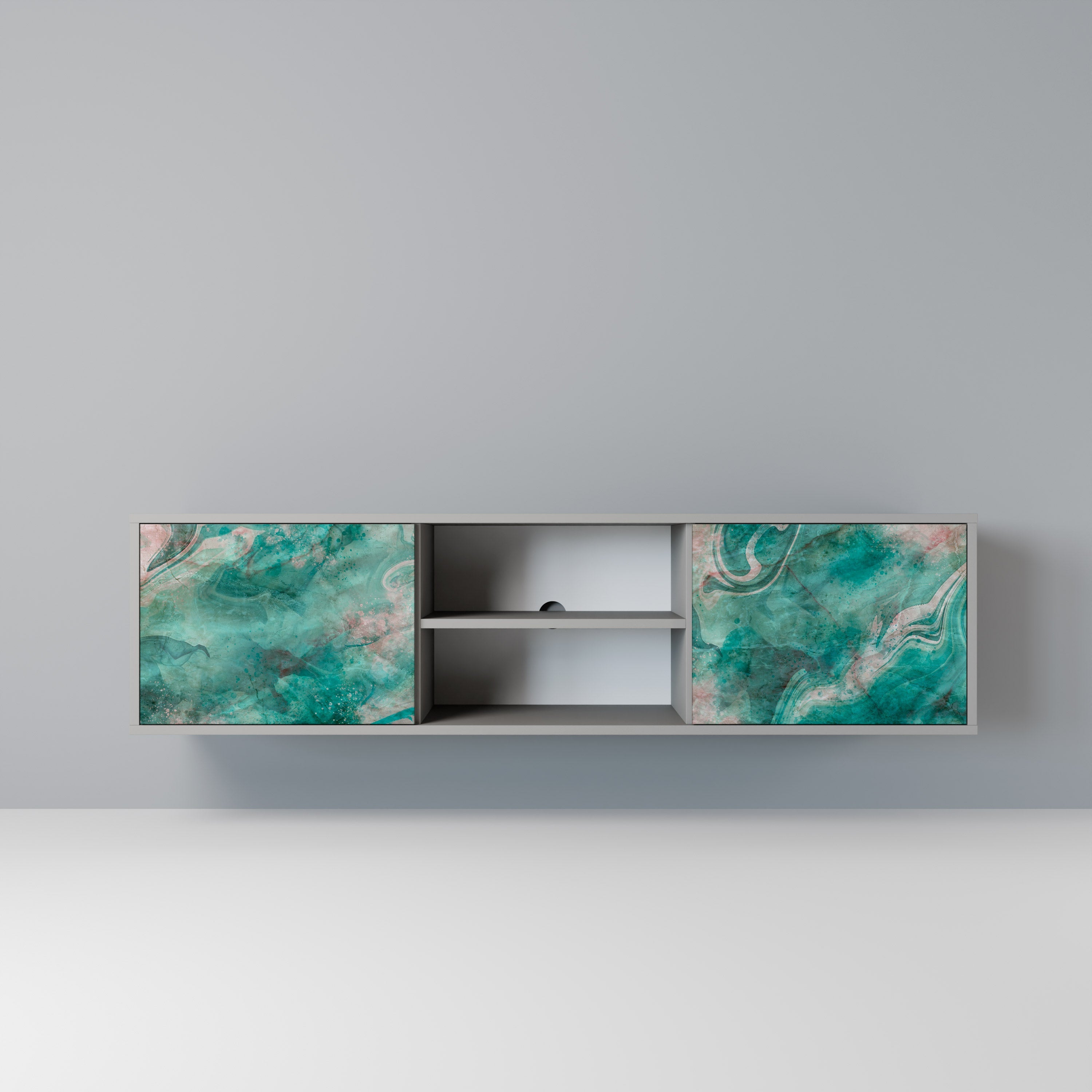 ABSTRACT ALCHEMY Móvel de TV com 2 Portas em Acabamento Cinzento