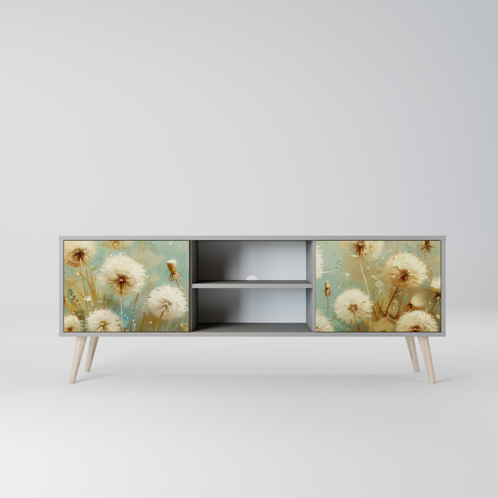 DREAMY MEADOW Móvel de TV com 2 Portas em Acabamento Cinzento