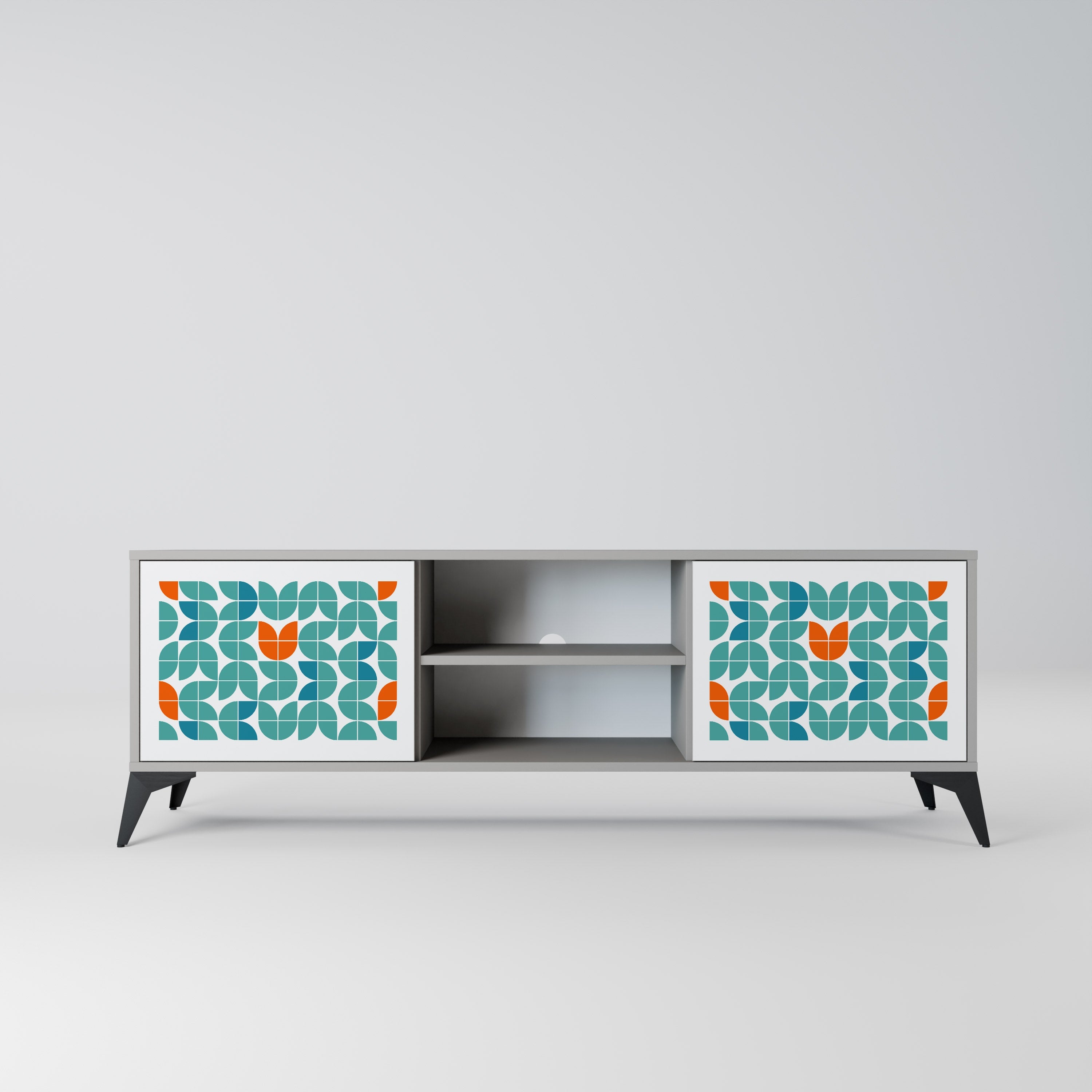 BE THE CHANGE Móvel de TV com 2 Portas em Acabamento Cinzento