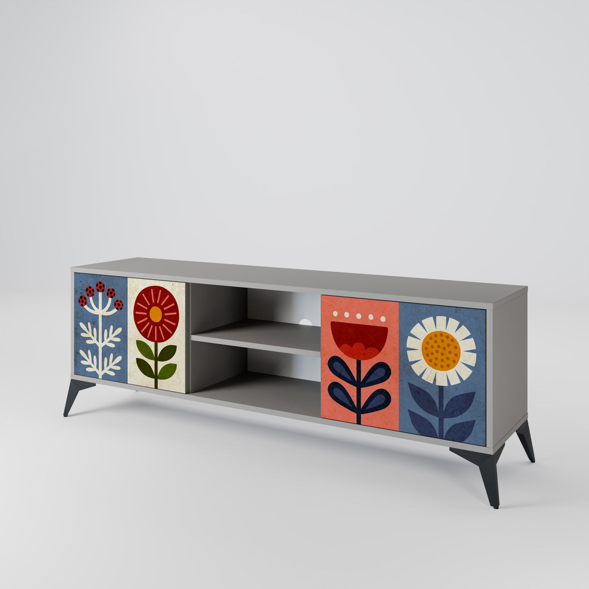 SCANDIC FLOWERET Móvel de TV de 2 Portas