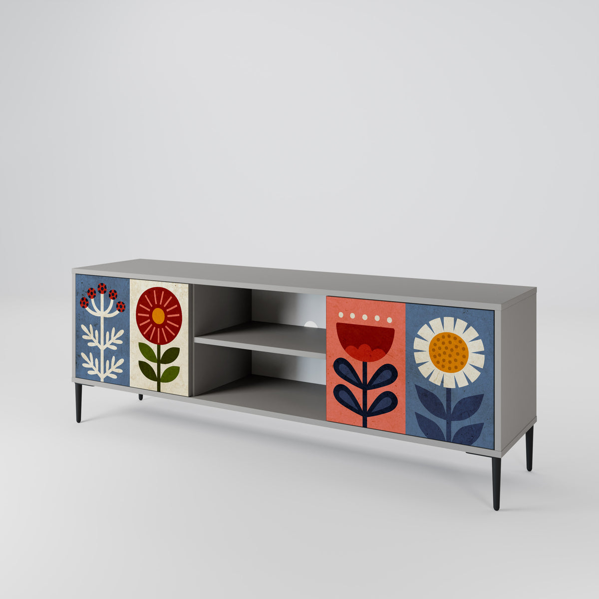 SCANDIC FLOWERET Móvel de TV de 2 Portas