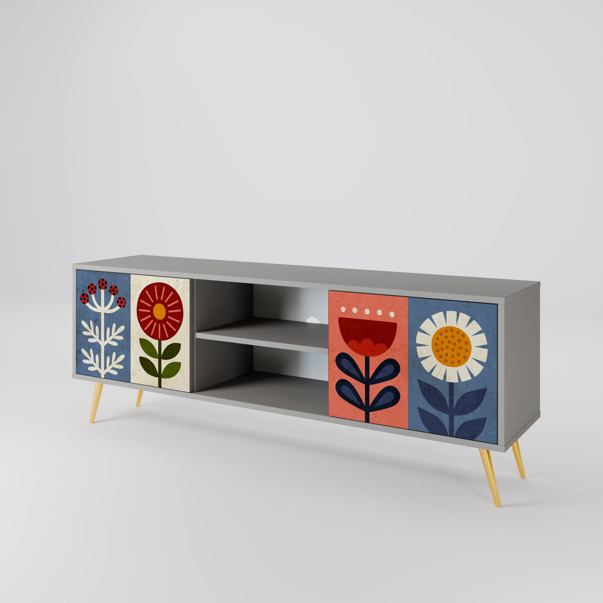 SCANDIC FLOWERET Móvel de TV de 2 Portas