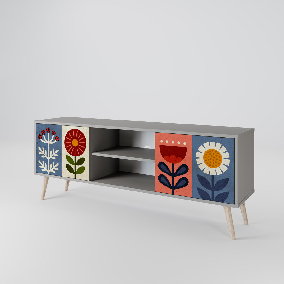 SCANDIC FLOWERET Móvel de TV de 2 Portas