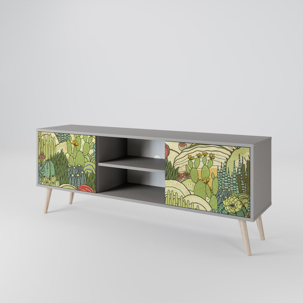 SUCCULENTS KALEIDOSCOPE Móvel de TV com 2 Portas em Acabamento Cinzento