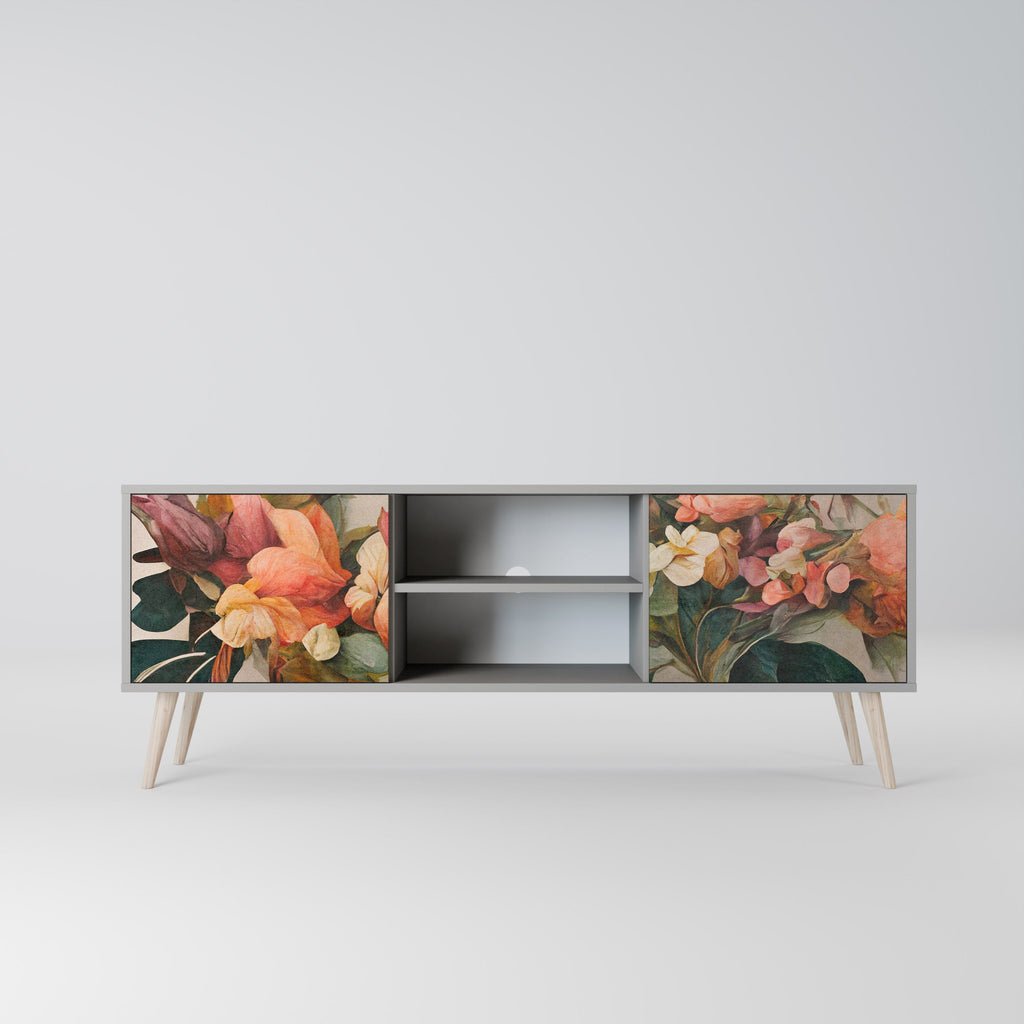 STYLISH BEAUTY Móvel de TV com 2 Portas em Acabamento Cinzento