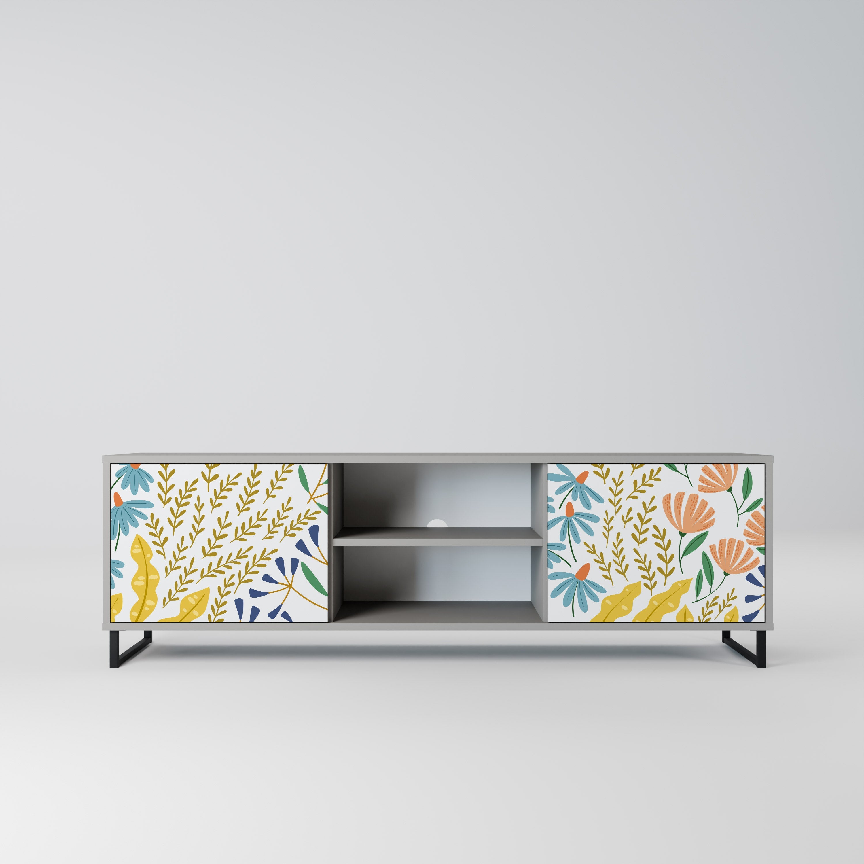 HELLO SPRING Móvel de TV com 2 Portas em Acabamento Cinzento