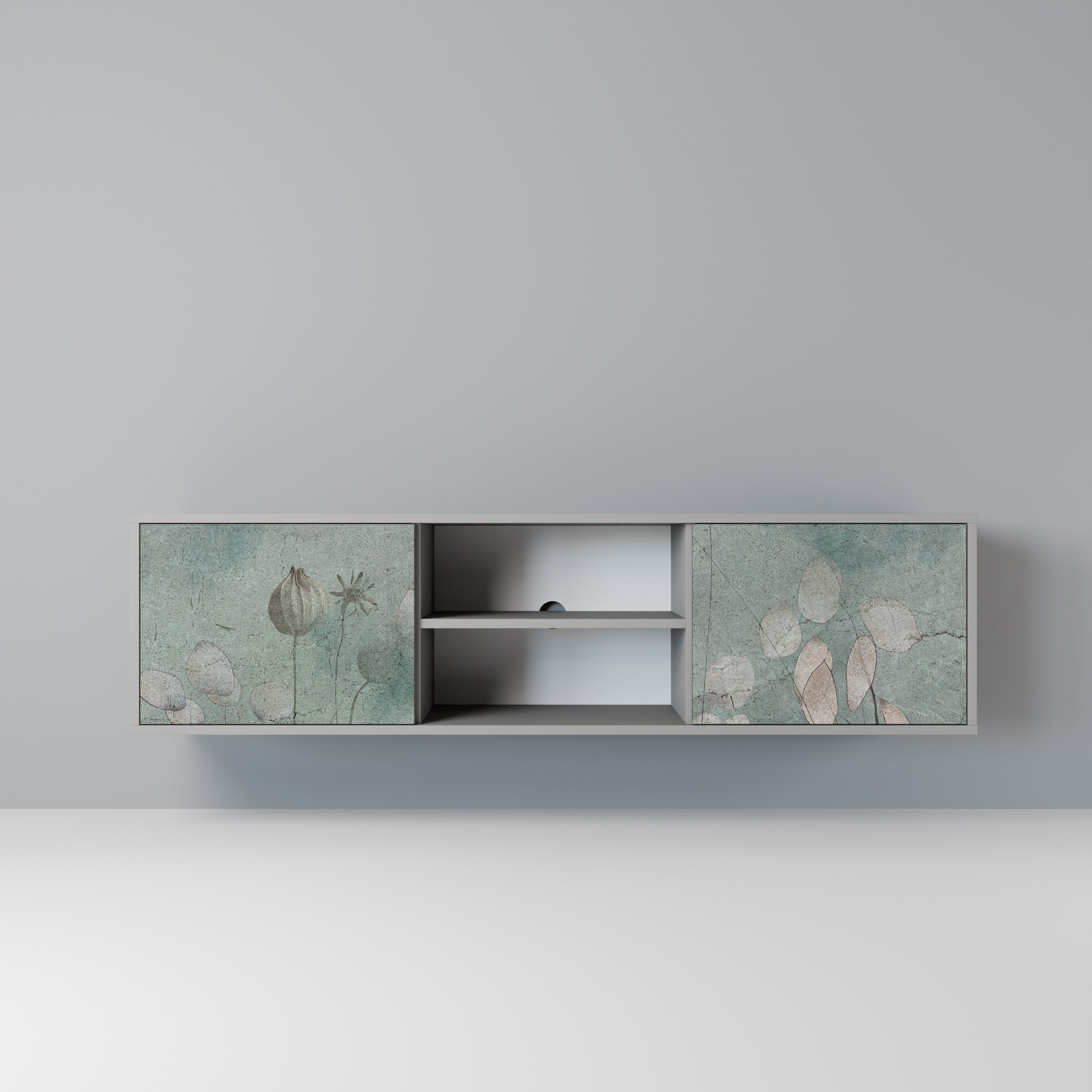 NIGHT LADY Móvel de TV com 2 Portas em Acabamento Cinzento