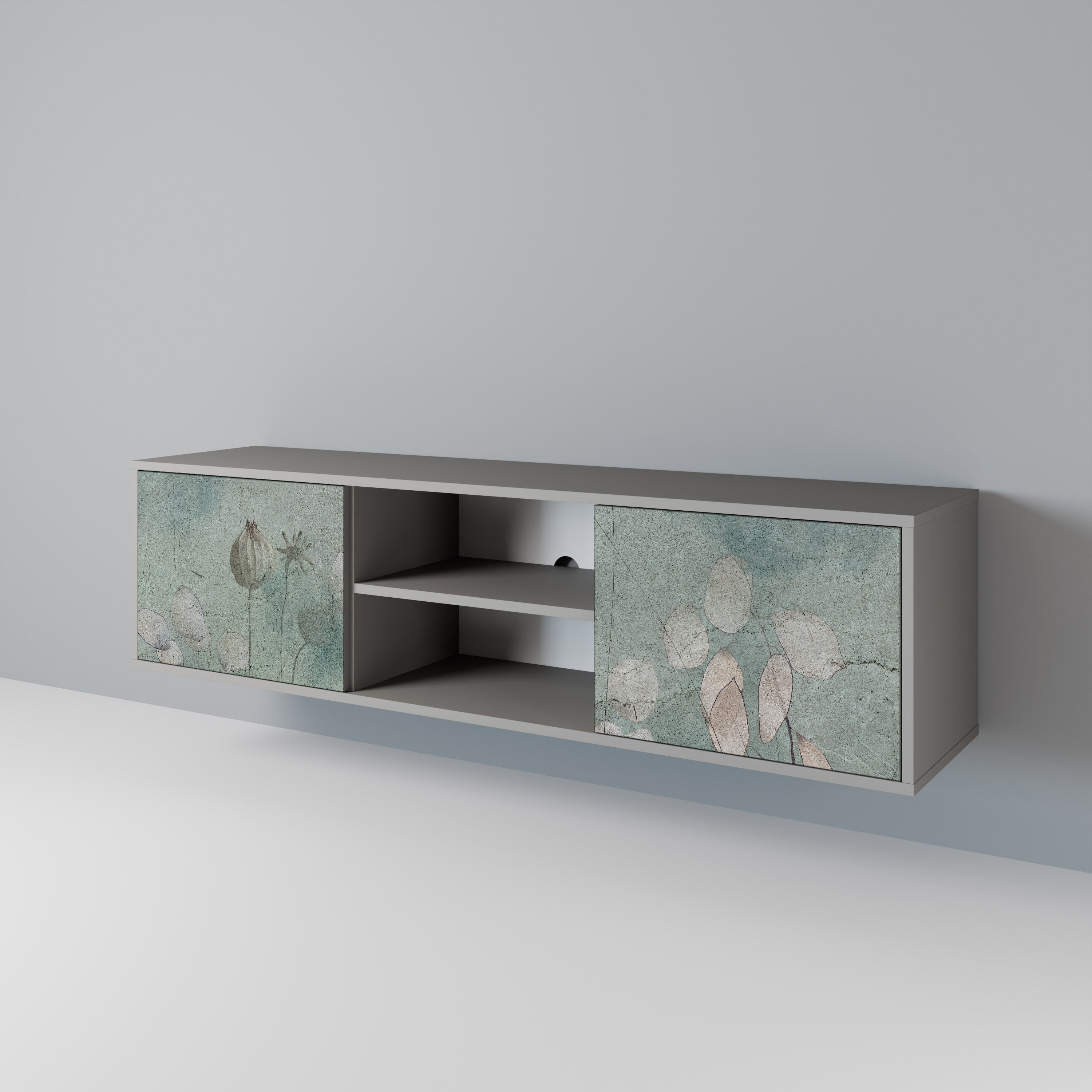 NIGHT LADY Móvel de TV com 2 Portas em Acabamento Cinzento