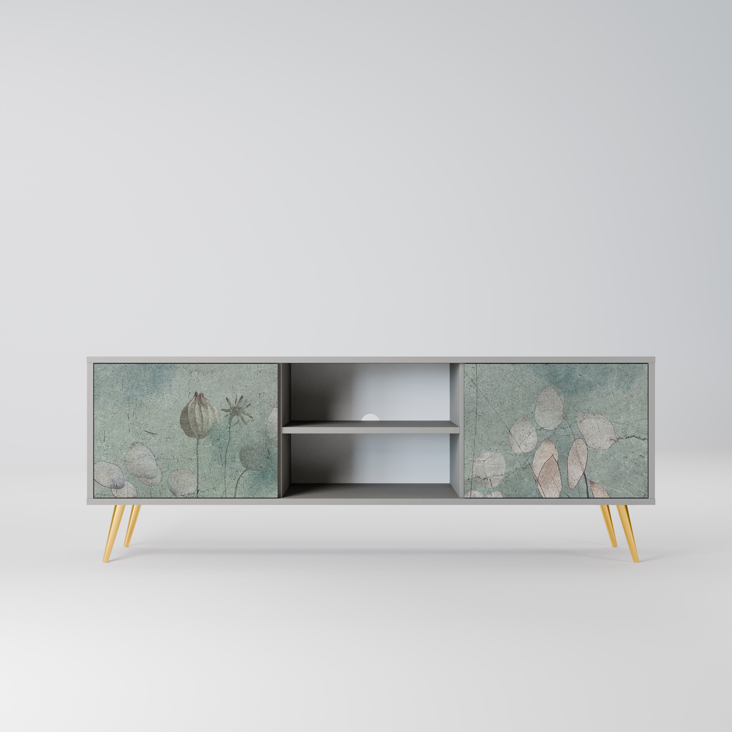 NIGHT LADY Móvel de TV com 2 Portas em Acabamento Cinzento