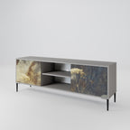 GENTLE POWER 2-Door TV Stand in Grey Finish