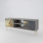 GENTLE POWER 2-Door TV Stand in Grey Finish