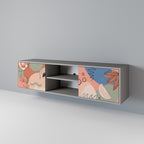 PASTEL DESTINY 2-Door TV Stand in Grey Finish