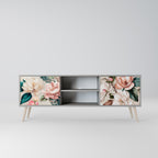 FLORAL GRACE Móvel de TV com 2 Portas em Acabamento Cinzento