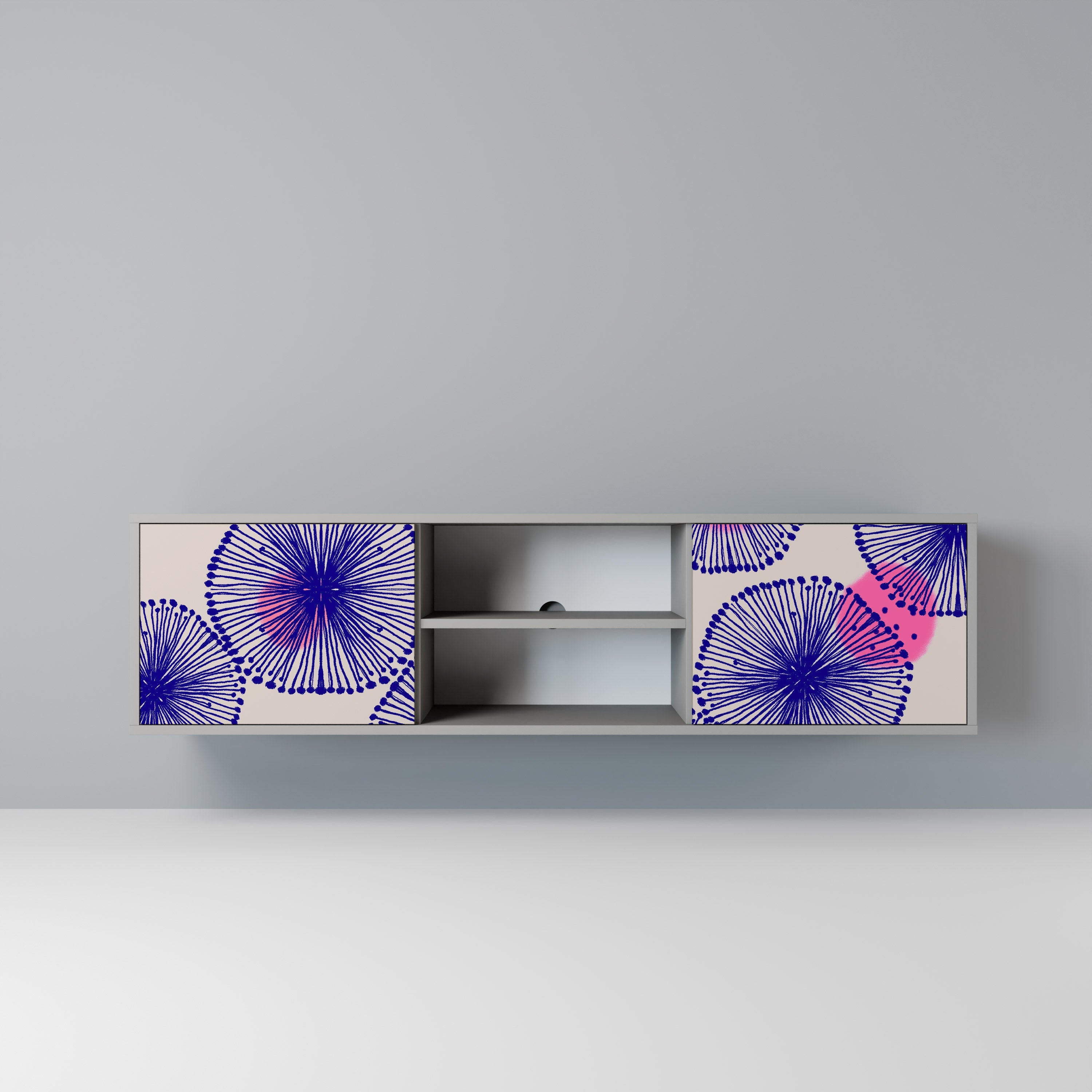 MAGIC NATURE Móvel de TV com 2 Portas em Acabamento Cinzento