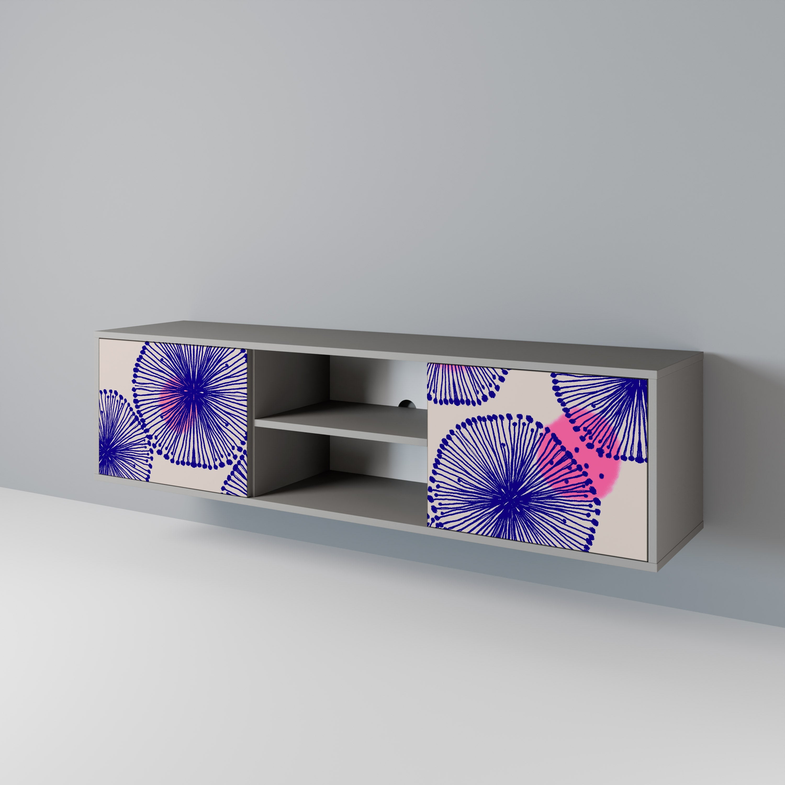 MAGIC NATURE Móvel de TV com 2 Portas em Acabamento Cinzento