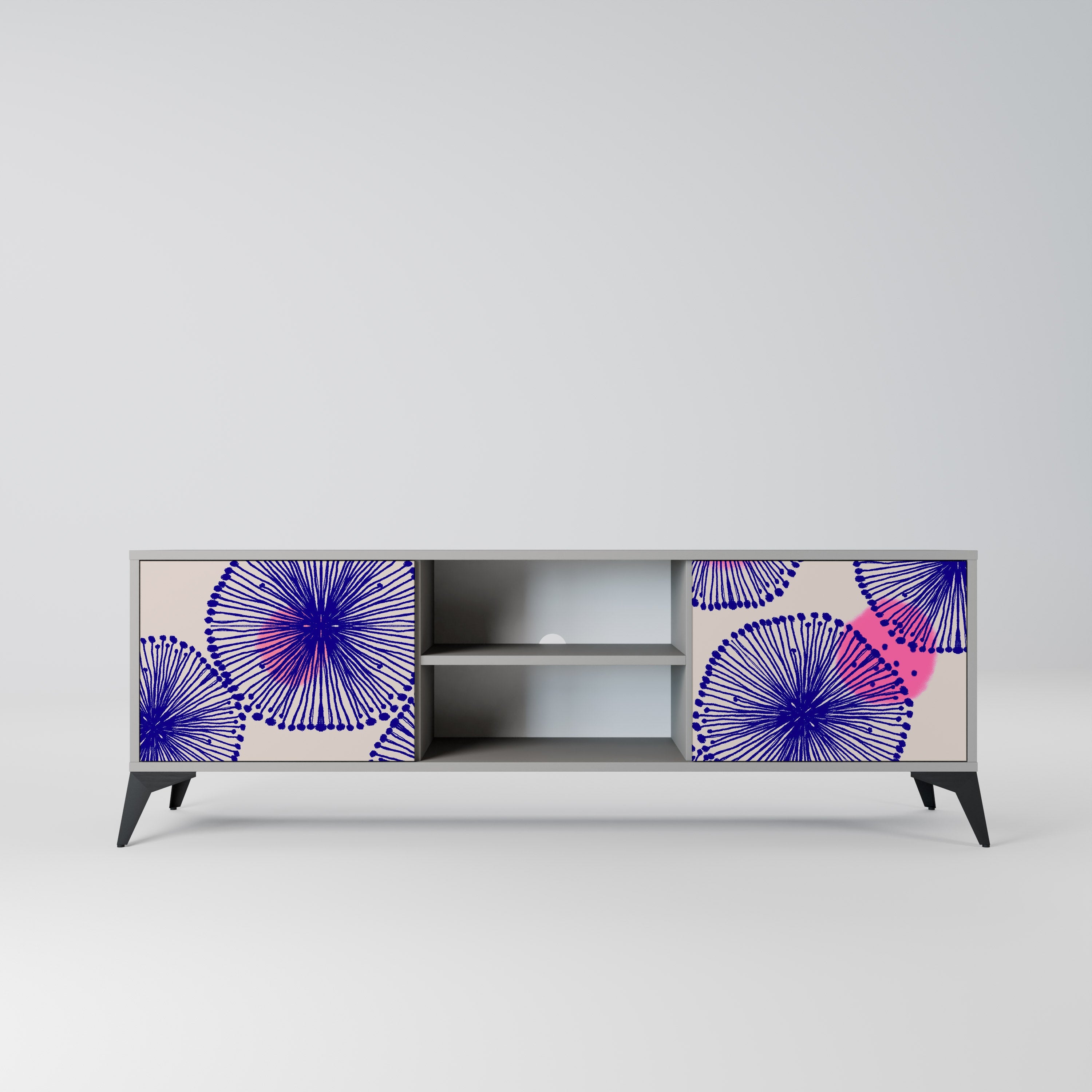 MAGIC NATURE Móvel de TV com 2 Portas em Acabamento Cinzento