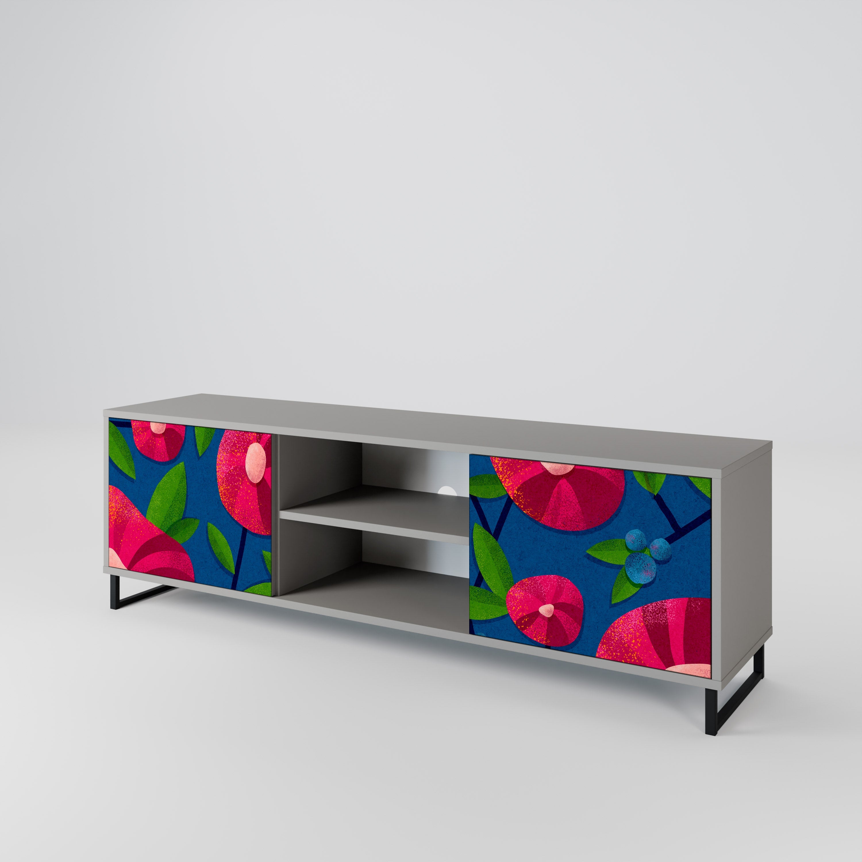 SPRING THOUGHTS 2-Door TV Stand in Grey Finish
