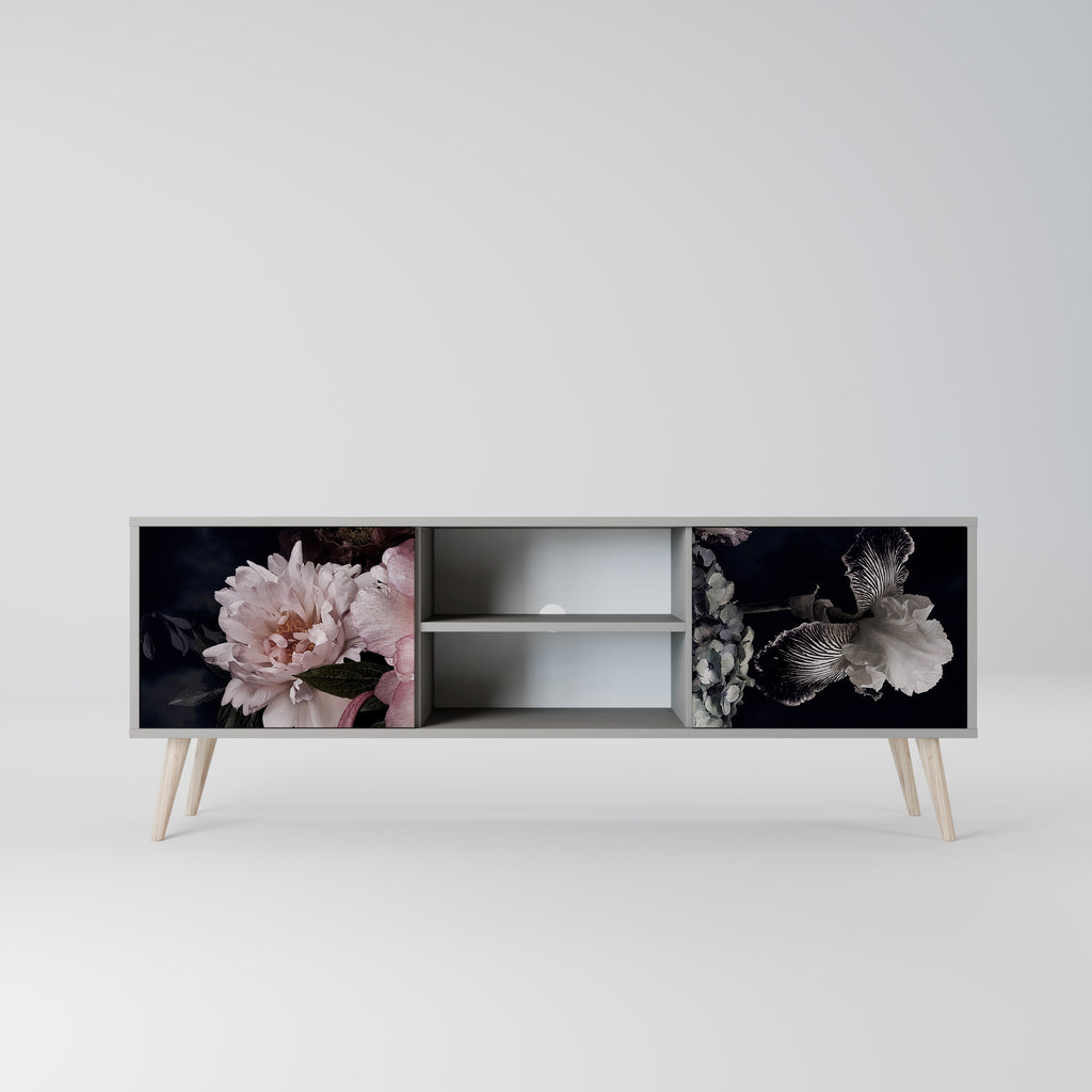 PURE BLOSSOM Móvel de TV com 2 Portas em Acabamento Cinzento