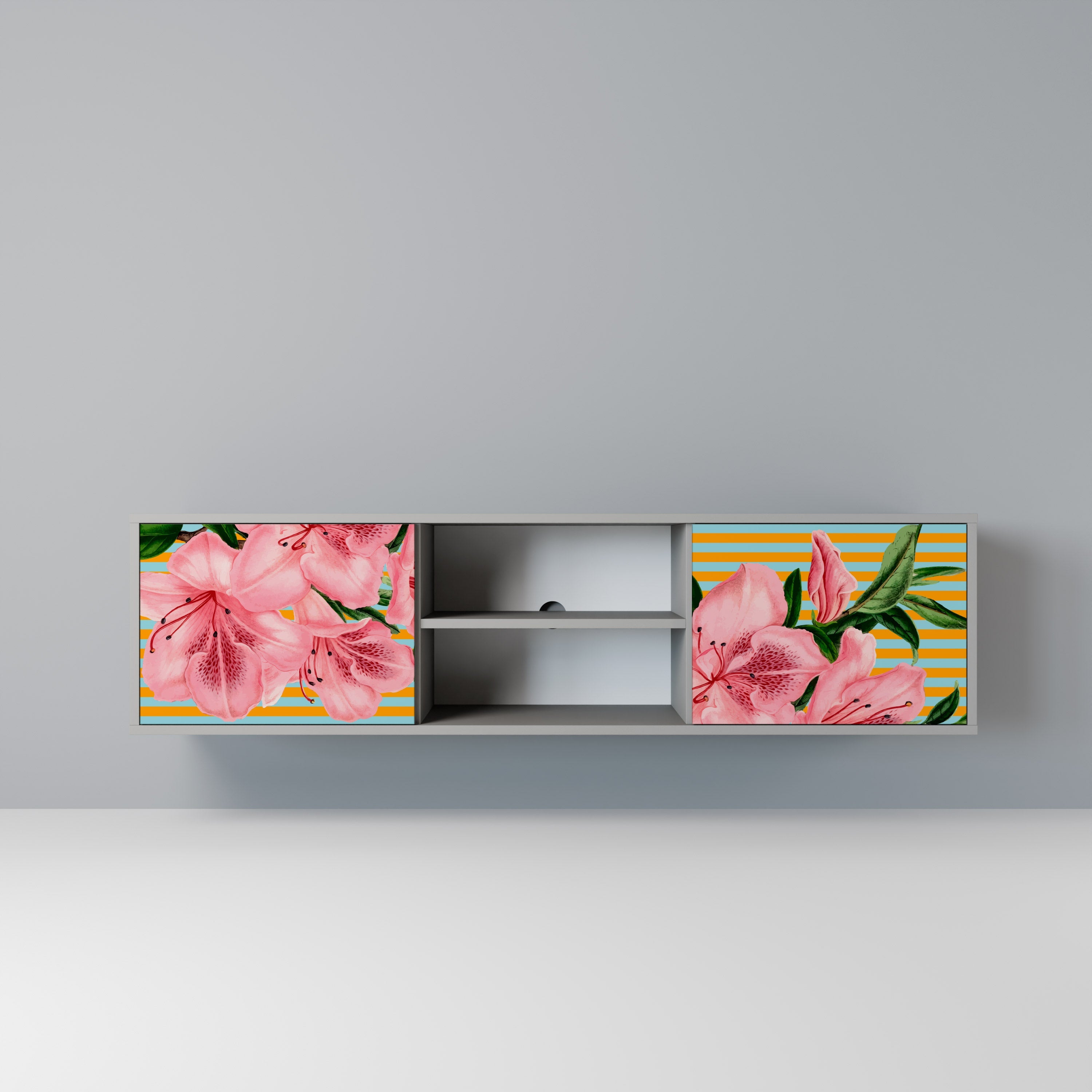 FRAGILE BEAUTY Móvel de TV com 2 Portas em Acabamento Cinzento