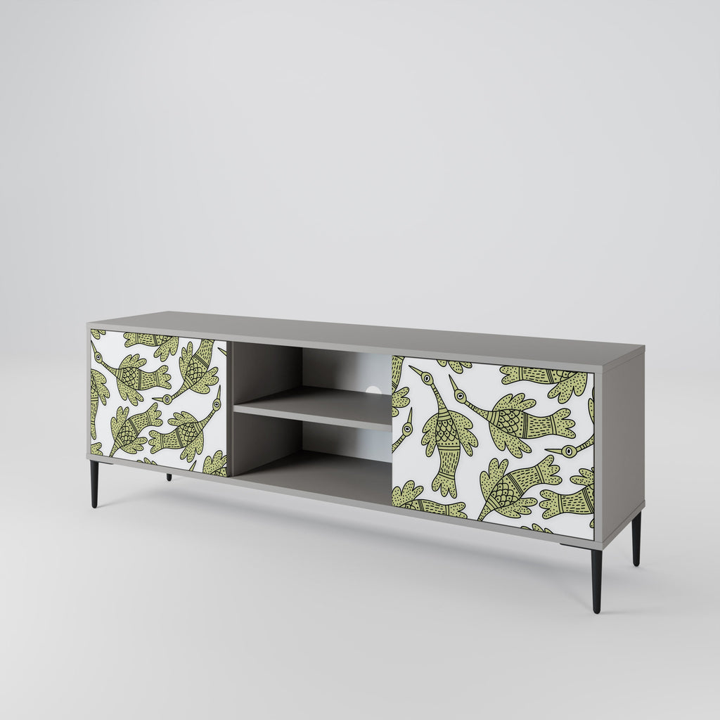 SEEDLING SONGBIRD 2-Door TV Stand in Grey Finish