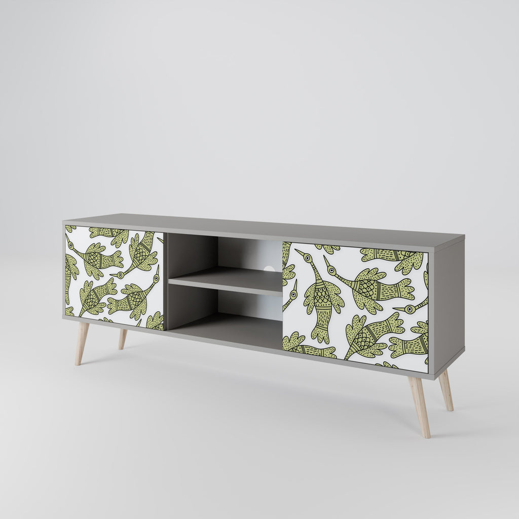 SEEDLING SONGBIRD 2-Door TV Stand in Grey Finish