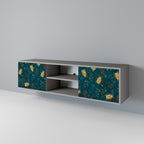 AUTUMN INSECTS 2-Door TV Stand in Grey Finish