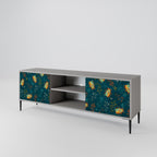 AUTUMN INSECTS 2-Door TV Stand in Grey Finish