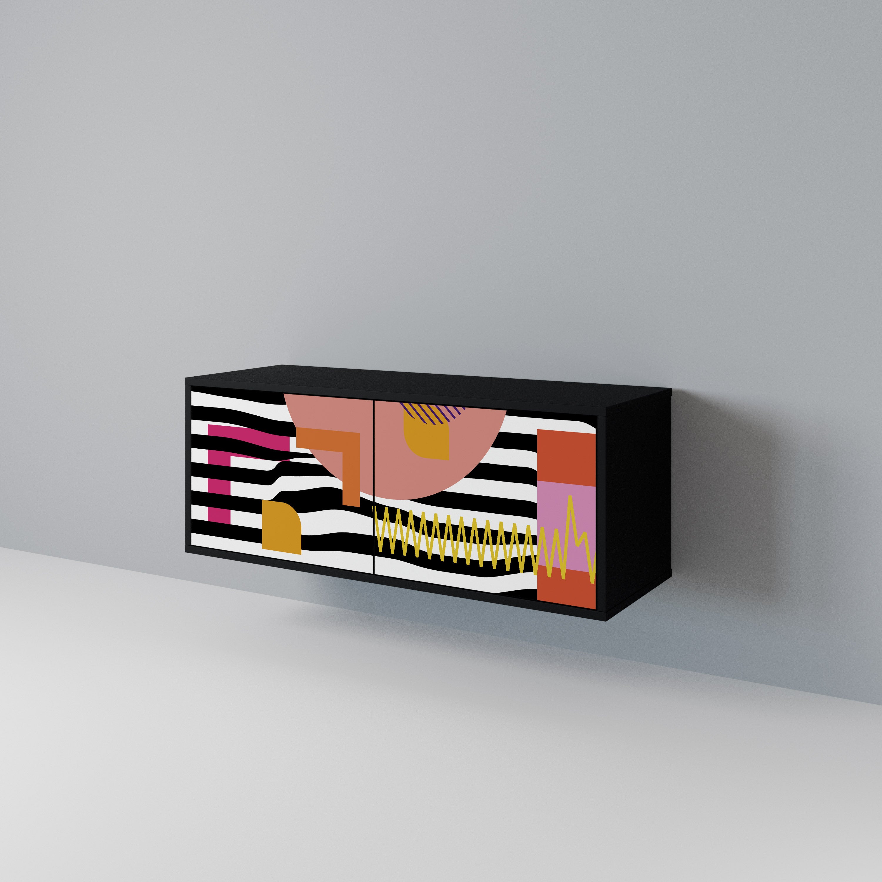 CHROMATIC ABSTRACT Compact 2-Door TV Cabinet