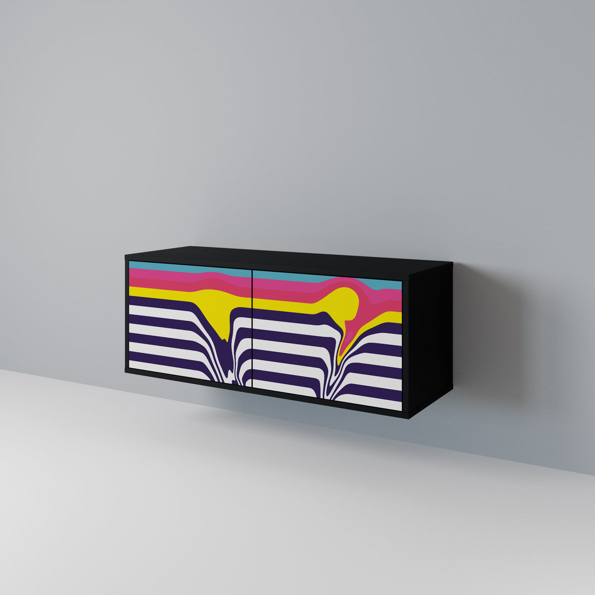 COLORFUL DIVERSION Móvel de TV Compacto de 2 Portas