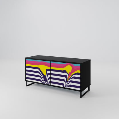 COLORFUL DIVERSION Móvel de TV Compacto de 2 Portas