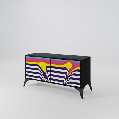 COLORFUL DIVERSION Móvel de TV Compacto de 2 Portas