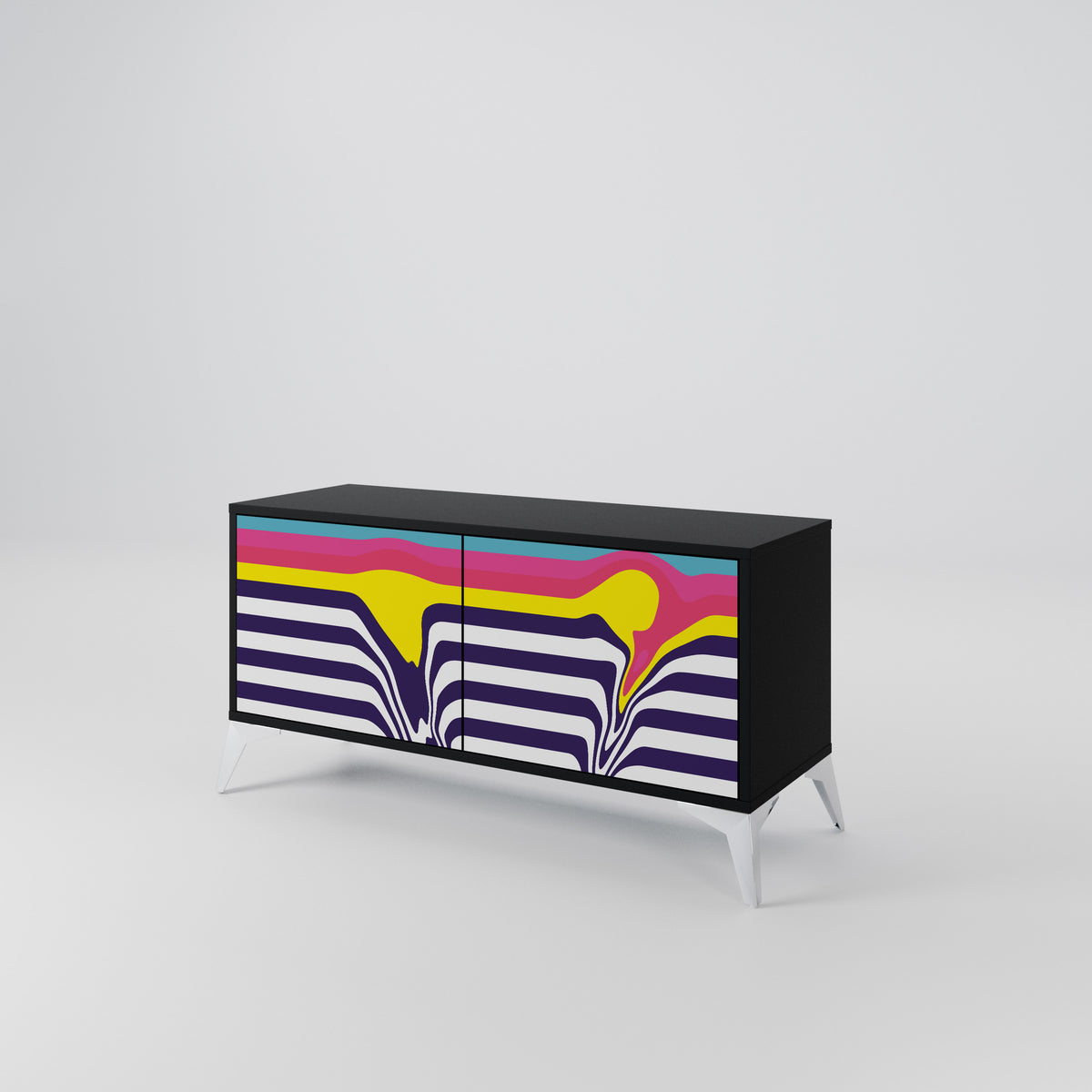 COLORFUL DIVERSION Móvel de TV Compacto de 2 Portas