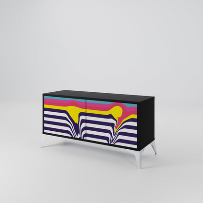 COLORFUL DIVERSION Móvel de TV Compacto de 2 Portas