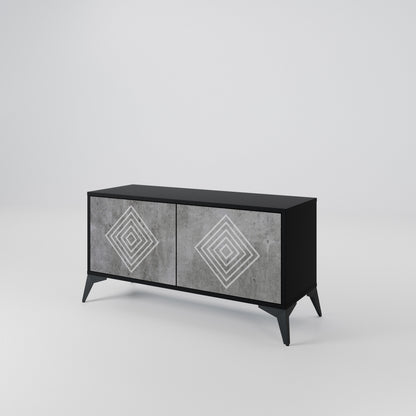 POLYGONAL ARTISTRY Móvel de TV Compacto de 2 Portas