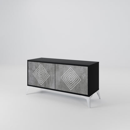POLYGONAL ARTISTRY Móvel de TV Compacto de 2 Portas
